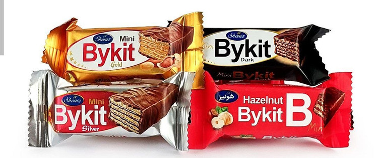 ویفر شکلات بایکیت در چهار طعم بسته20 عددی هر عدد 45 گرم
